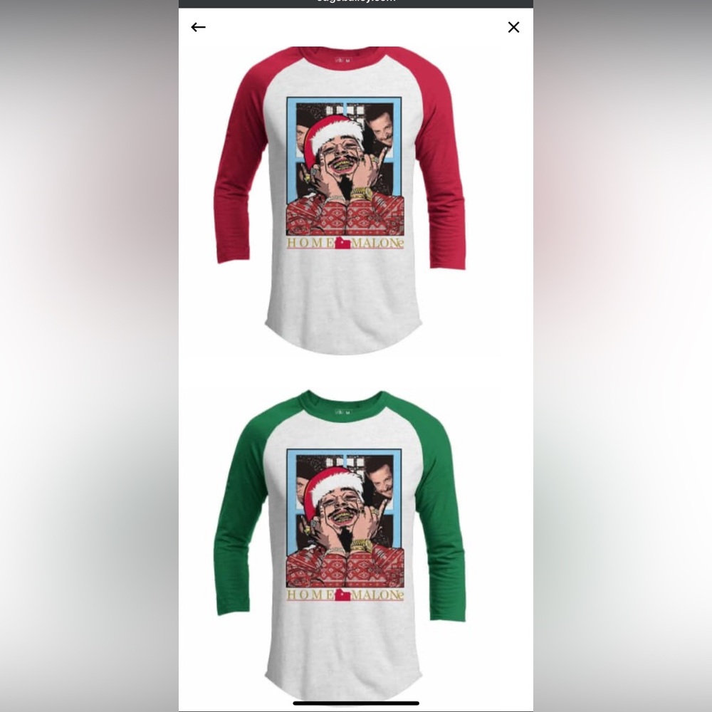21 Threads Post Malone Holiday Raglan Tee - Picture 3 of 4